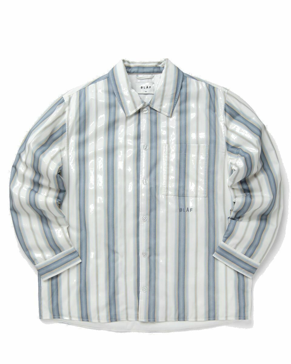Photo: ølåf Padded Stripe Overshirt Blue/White - Mens - Overshirts