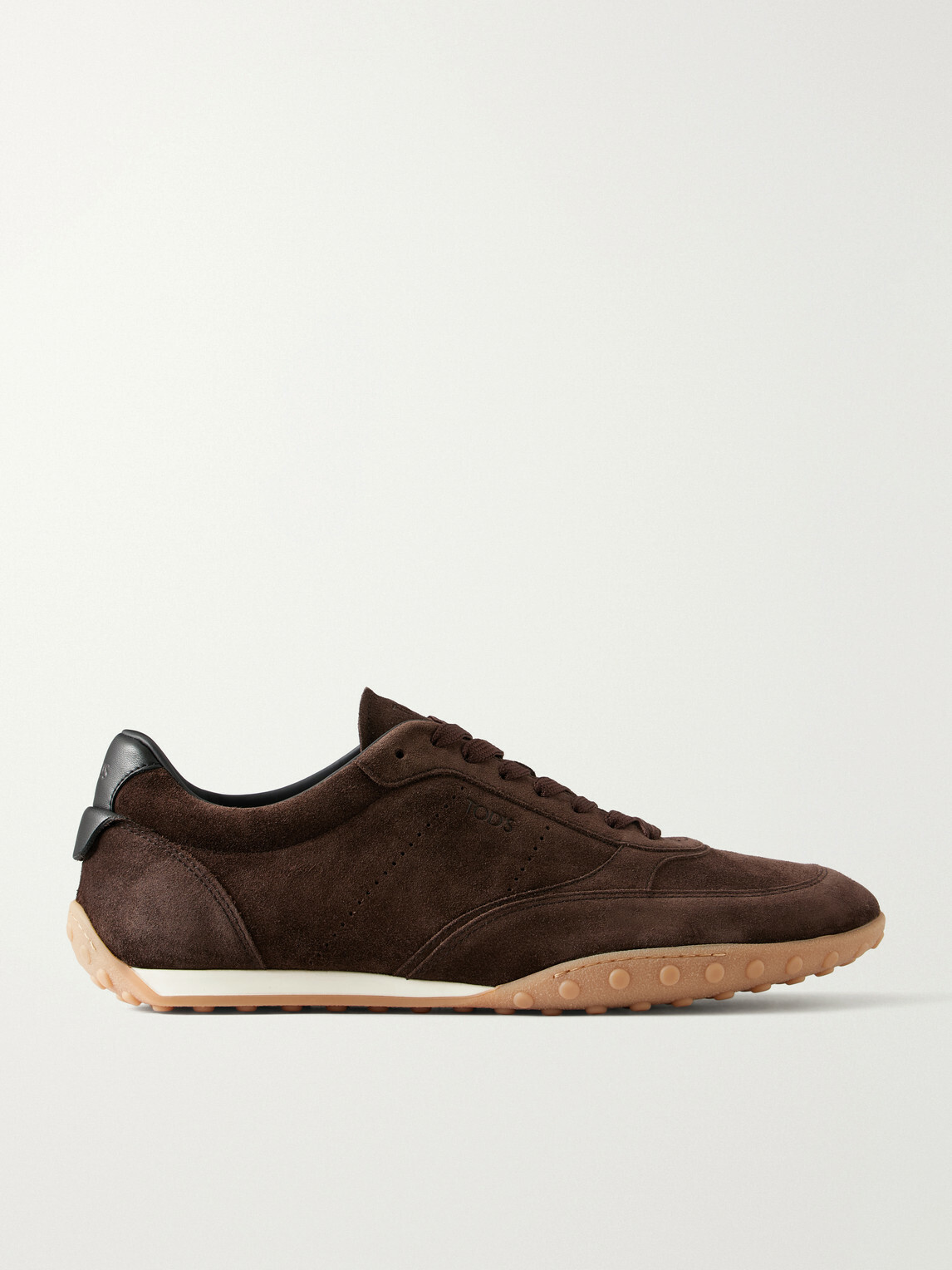 Tod's - Panelled Leather-Trimmed Suede Sneakers - Brown