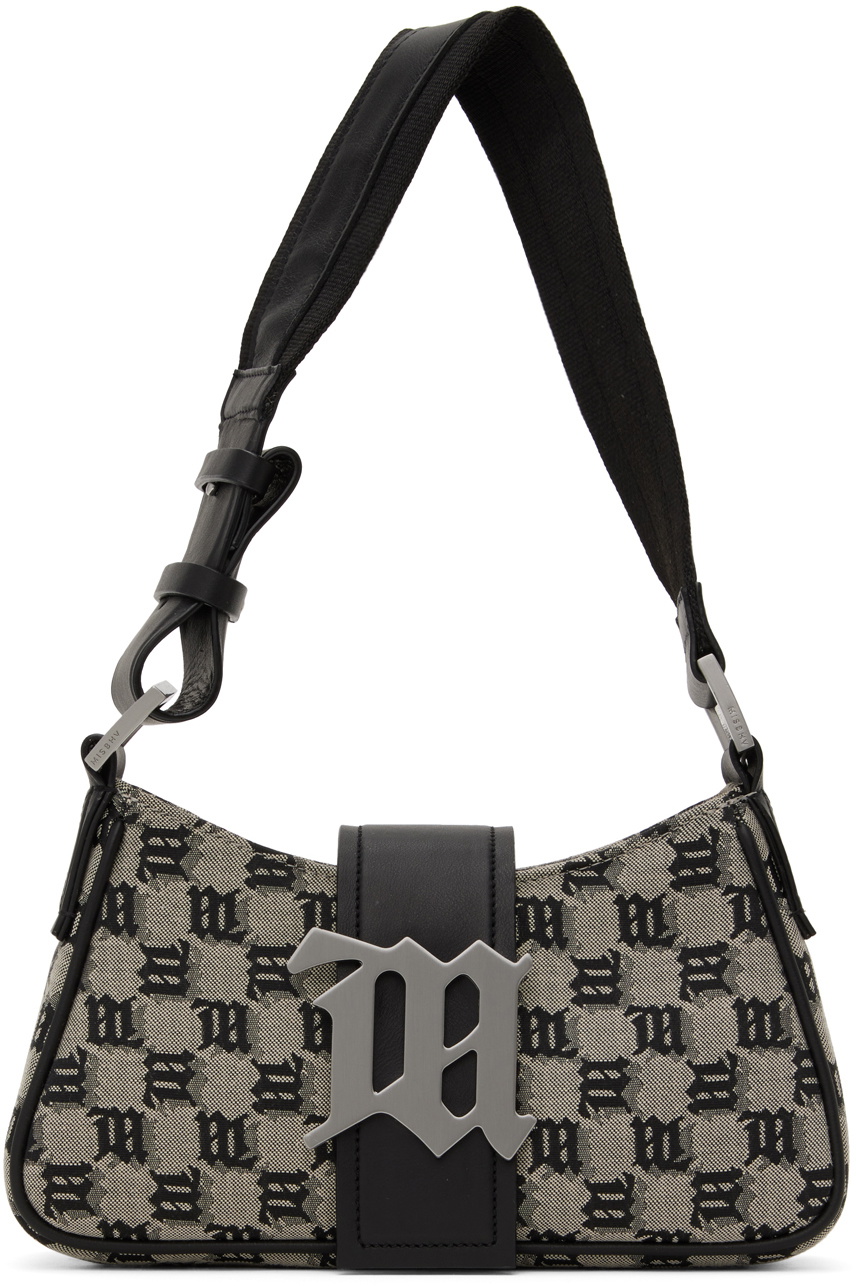 MISBHV Black & Taupe Jacquard Monogram Small Bag
