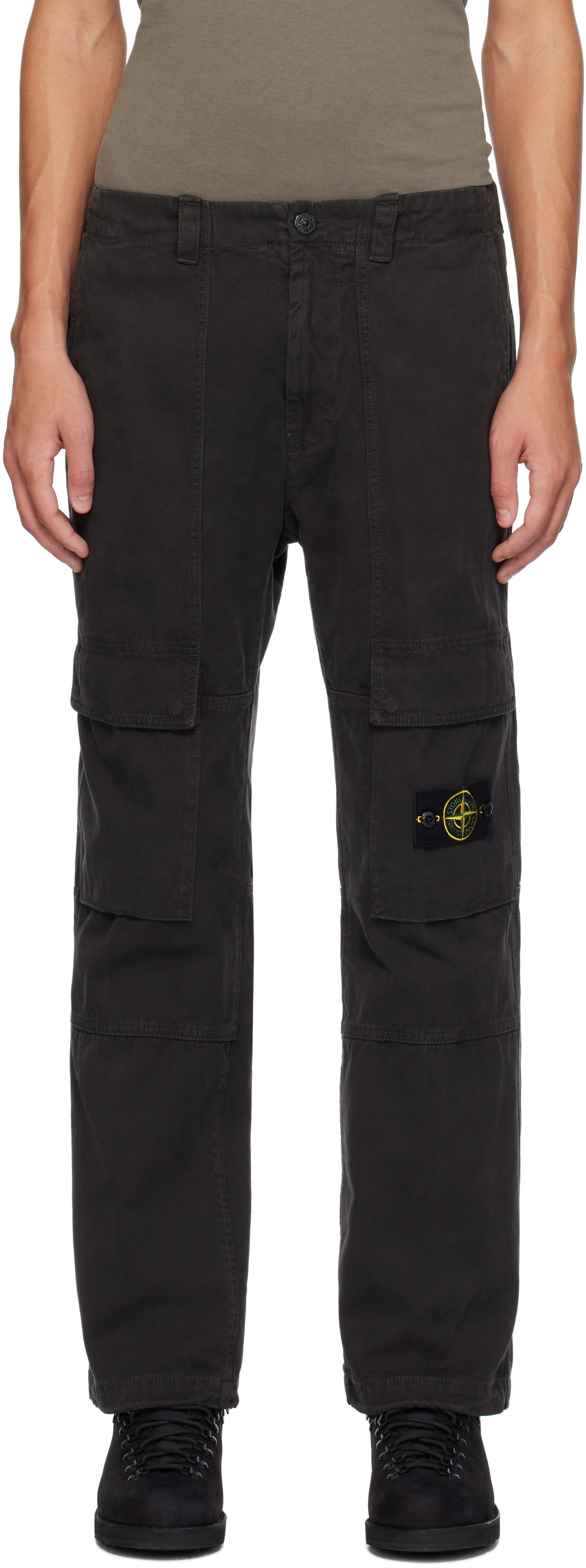 Stone Island Gray 30601 Panama Cotton 'OLD' Effect Cargo
