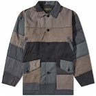 Flagstuff Men's Patch Work Safari Jacket in Black/Grey