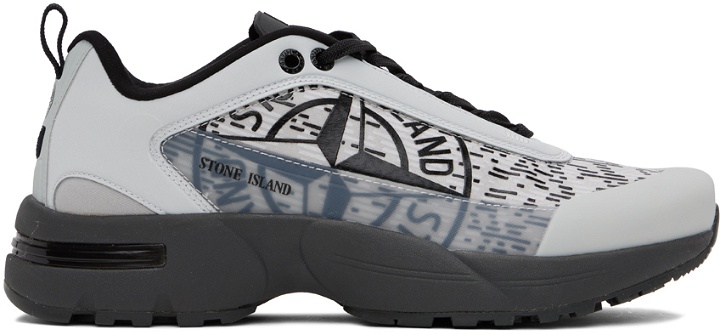 Photo: Stone Island Gray Rubberized Sneakers