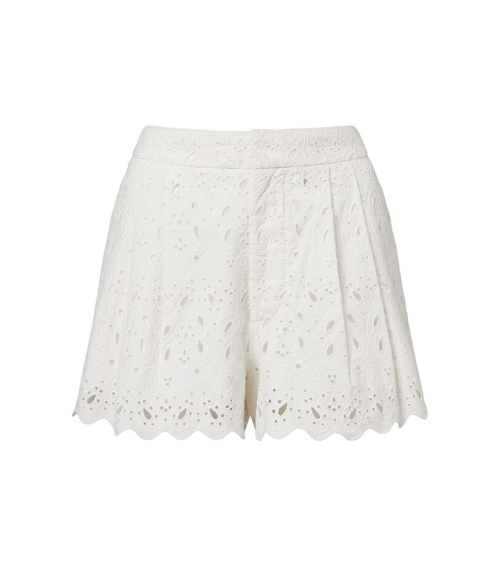Photo: Frame Paisley Eyelet broderie anglaise cotton shorts