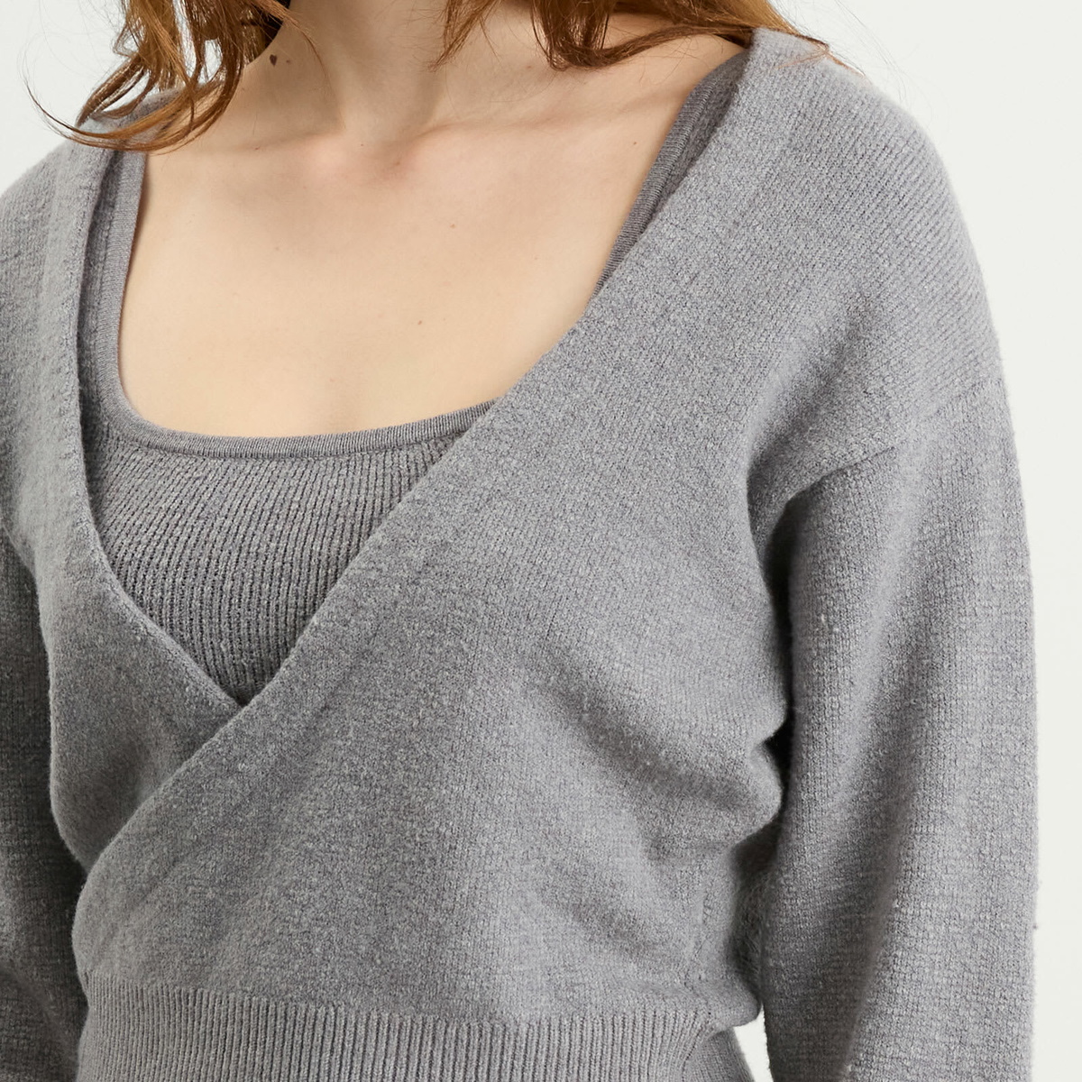 SKIMS Women's Textured Knit Crop Cardigan in Dark Heather Grey