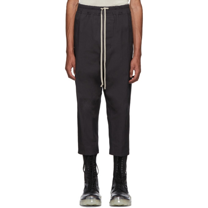 Photo: Rick Owens Grey Drawstring Astaires Cropped Trousers