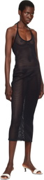 Courrèges Black Holistic Mesh Maxi Dress