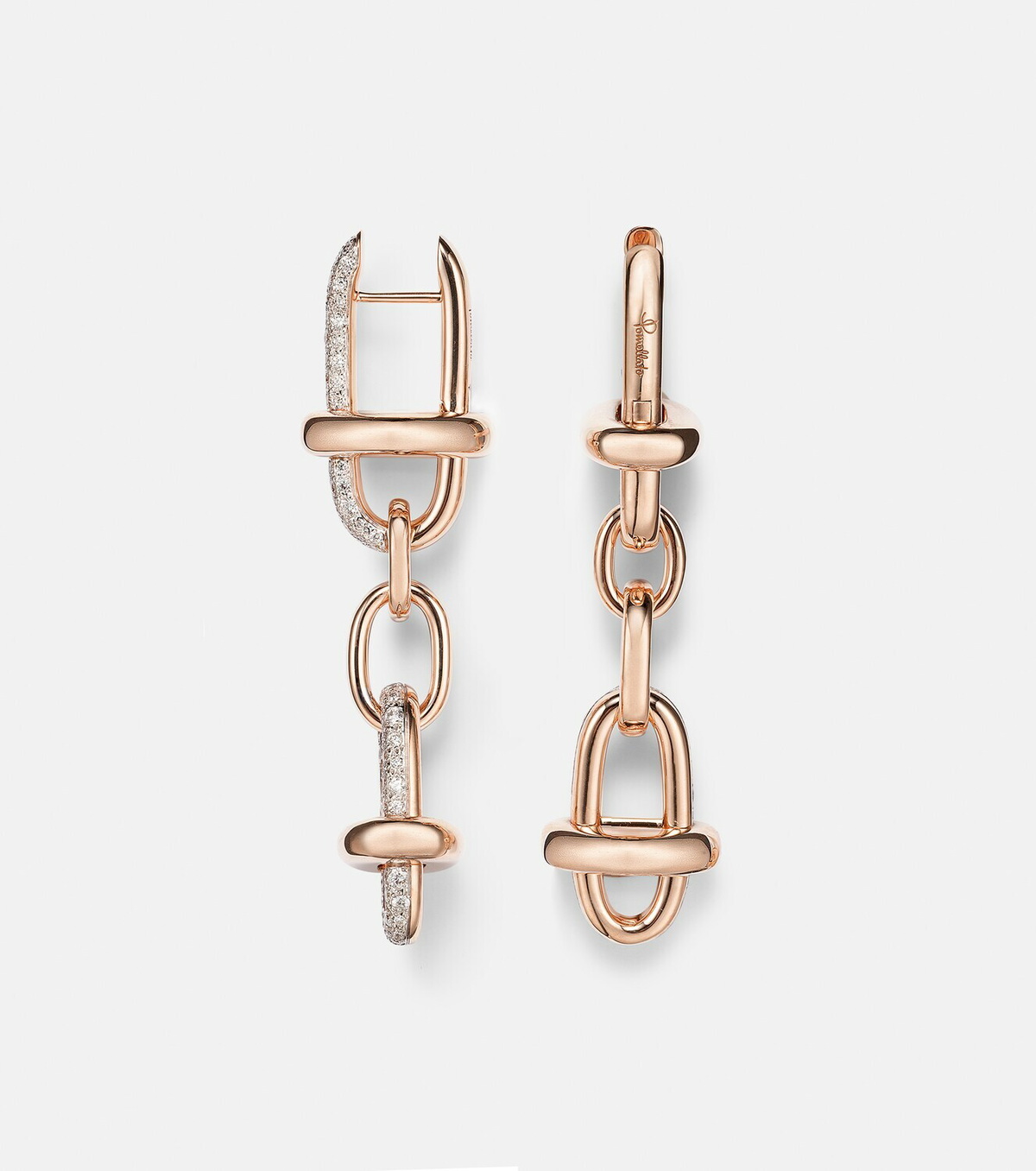 Pomellato Iconica 18kt rose gold drop earrings with diamonds