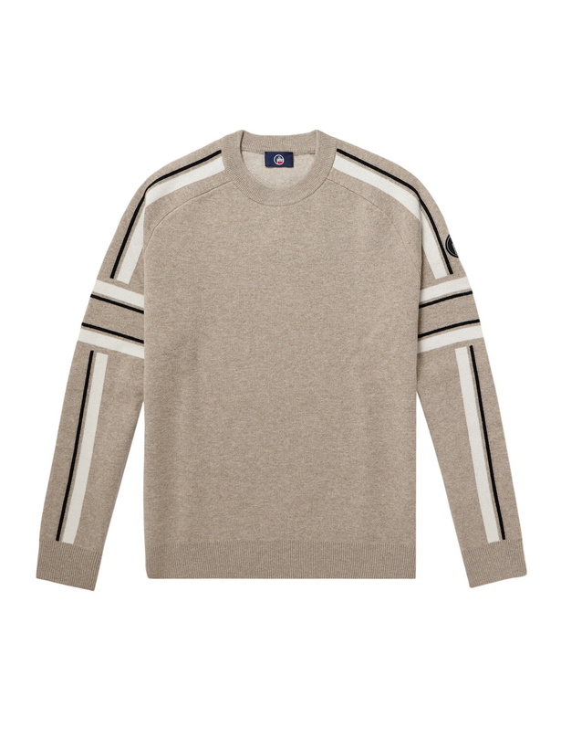 Photo: Fusalp - Spectavia Logo-Appliquéd Wool and Cashmere-Blend Jacquard Sweater - Neutrals