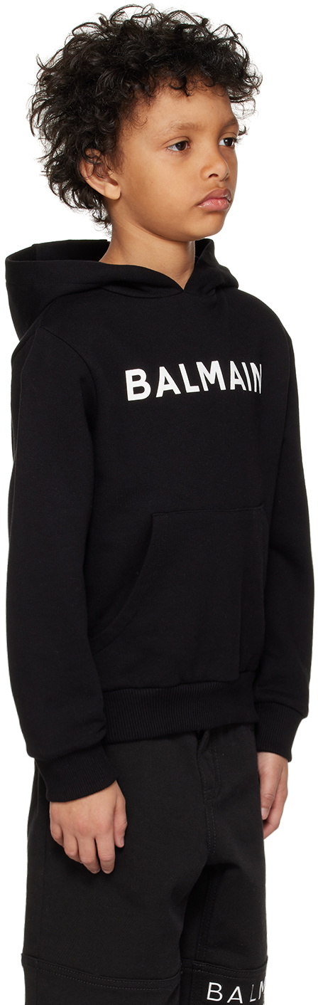 Balmain Kids Black Printed Hoodie Balmain