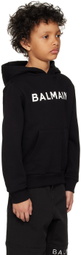 Balmain Kids Black Printed Hoodie