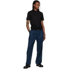 Hugo Black Stand Collar Slim-Fit Stretch Cotton T-shirt