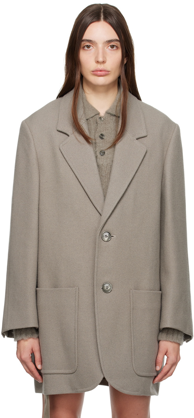 AMI Alexandre Mattiussi Taupe Two-Button Blazer