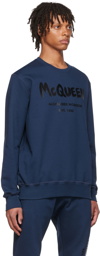 Alexander McQueen Navy Graffiti Sweatshirt