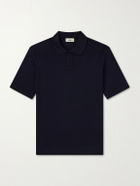 Altea - Pierre Honeycomb-Knit Cotton-Piqué Polo Shirt - Blue