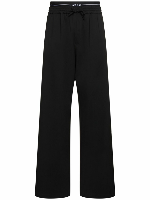Photo: MSGM Solid Lightweight Wool Blend Pants
