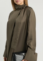 Rohe Scarf-effect Silk-satin Maxi Dress Brown