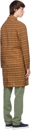 DOPPIAA Orange & Black Check Aabbondio Coat