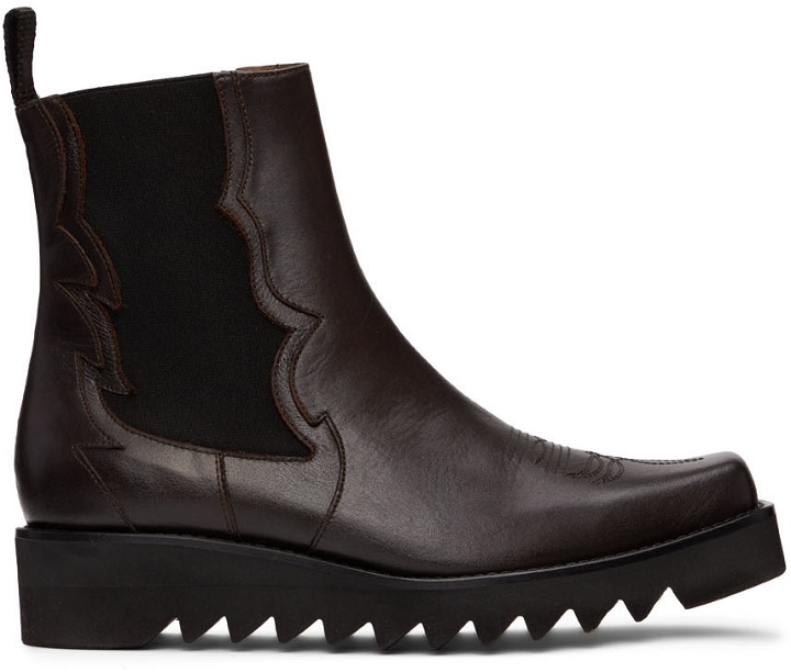 Photo: Toga Virilis Brown Leather Chelsea Boots
