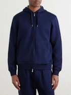 Brunello Cucinelli - Cotton-Blend Zip-Up Hoodie - Blue