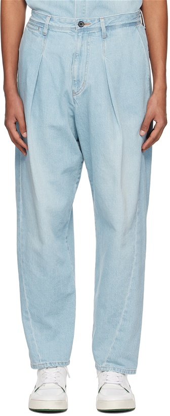 Photo: rito structure Blue Pleated Jeans