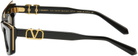Valentino Garavani Black V-Goldcut I Sunglasses