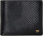 TOM FORD Black Printed Python Classic Bifold Wallet