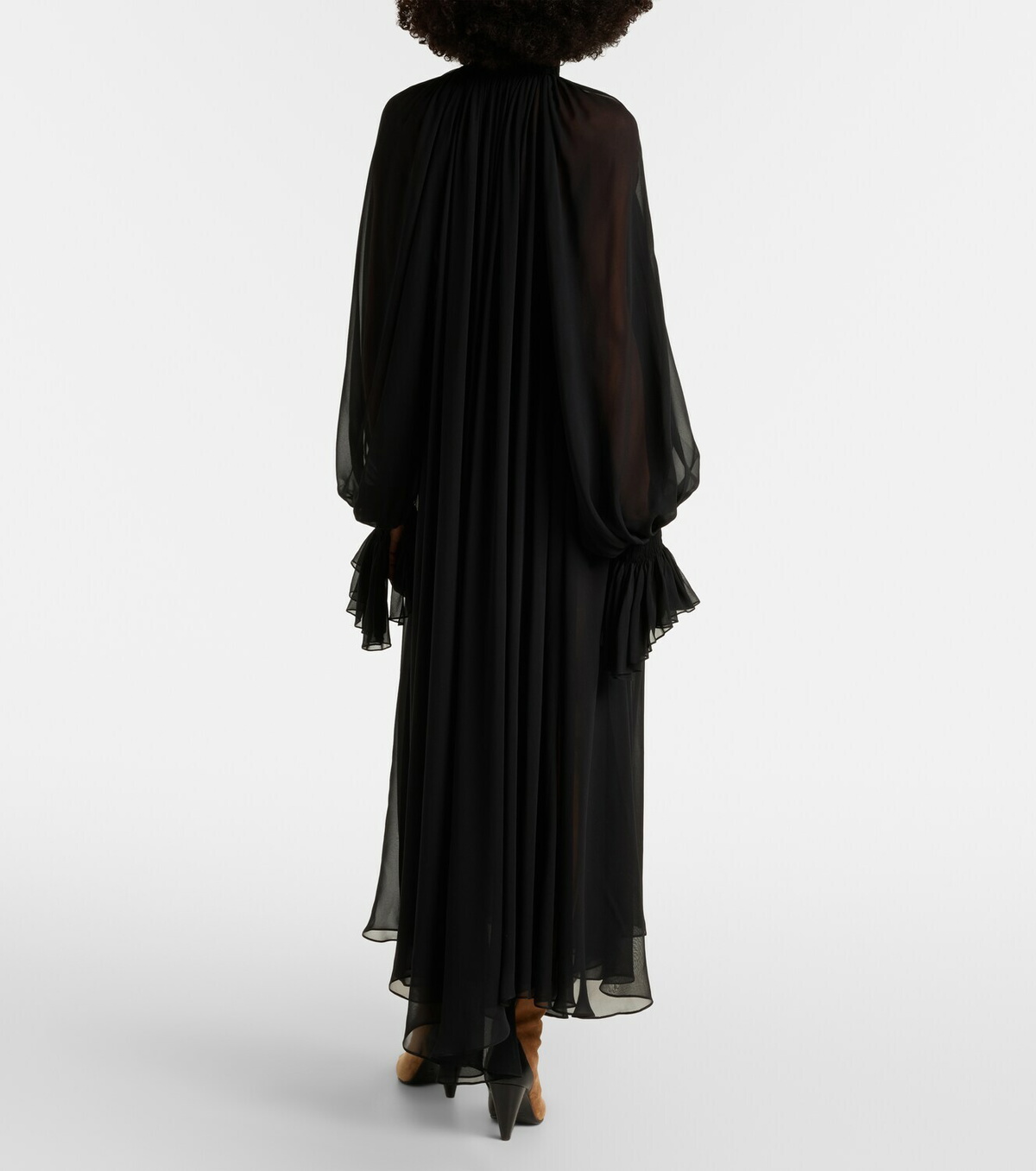 Khaite Edgar semi-sheer silk tulle midi dress