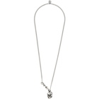 Alexander McQueen Silver Skull and Snake Necklace