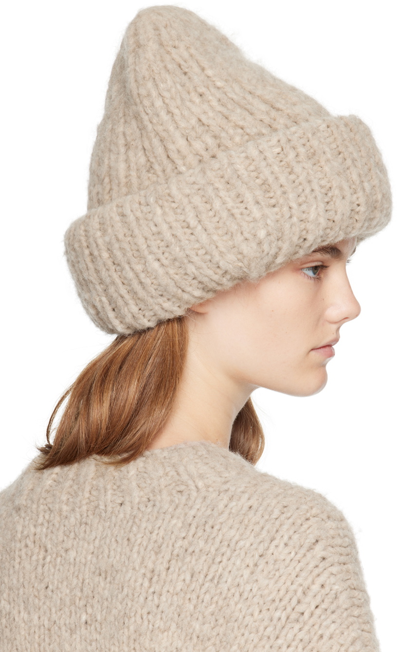 Lauren Manoogian Taupe Handknit Big Beanie Lauren Manoogian