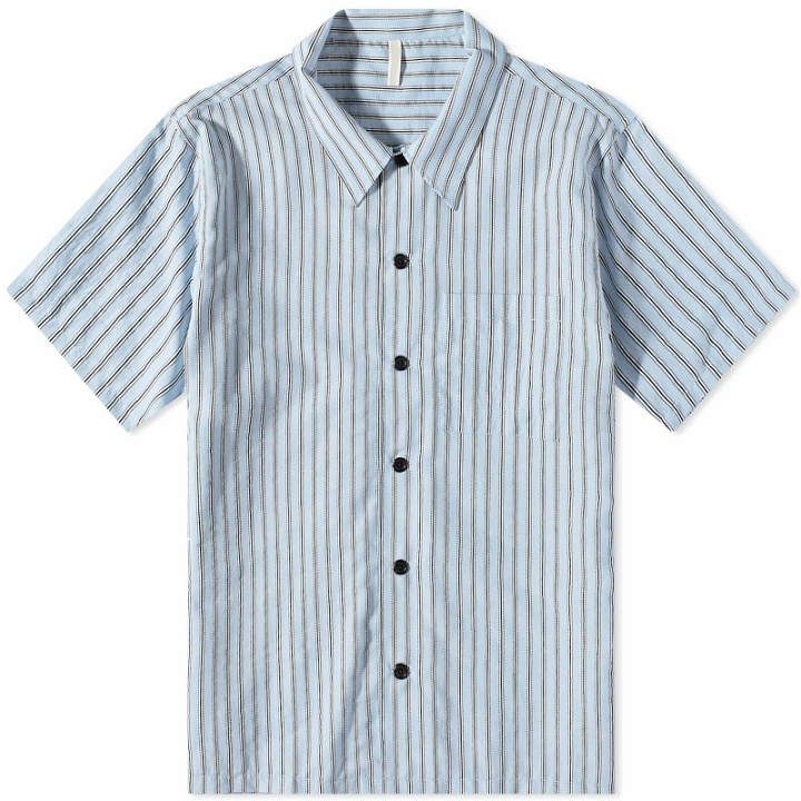 Photo: Sunflower Men's Stripe Short Sleeve Shirt in Light Blue