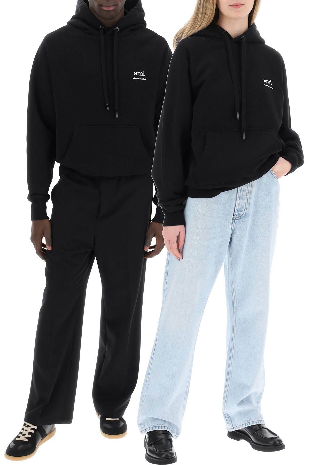 AMI ALEXANDRE MATIUSSI organic cotton hoodie with hood Grey