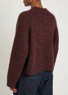 Nili Lotan Tomaso Cashmere and Silk-blend Jumper Burgundy