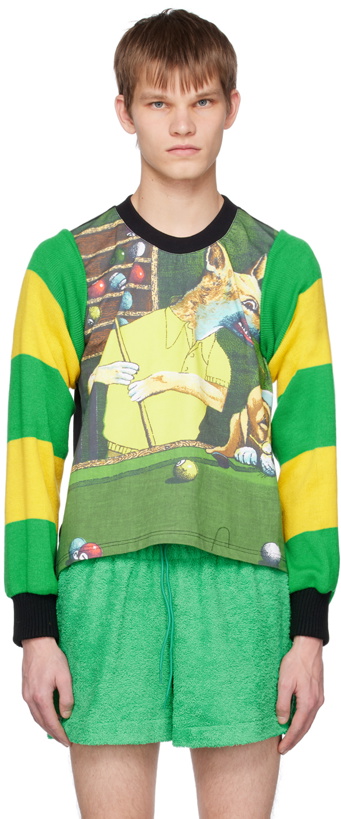 Photo: Adam Jones Green & Yellow Football Jumper Sleeves