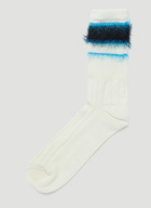 Textured-Knit Socks in White