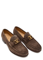 Valentino Garavani Signature Vlogo Suede Loafer Grey
