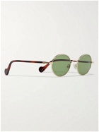 MONCLER - Round-Frame Gold-Tone and Tortoiseshell Acetate Sunglasses - Gold