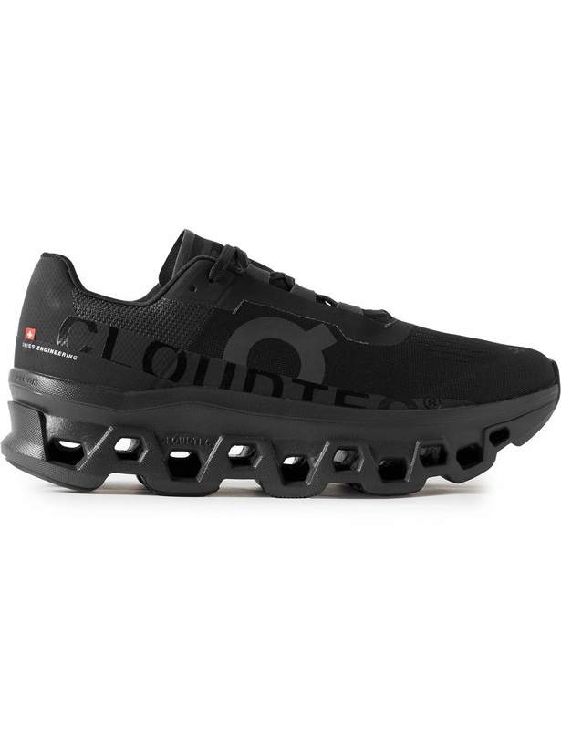 Photo: ON - Cloudmonster Rubber-Trimmed Mesh Running Sneakers - Black