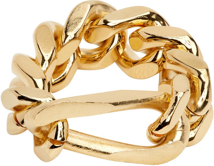 Photo: IN GOLD WE TRUST PARIS Gold Figaro Chain Ring