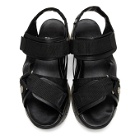 Toga Virilis Black Hard Leather Sandals