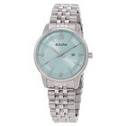 Bulova Diamonds Quartz Light Blue Dial Ladies Watch 96P259