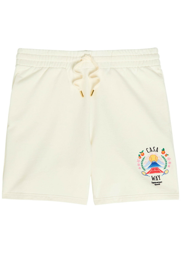 Photo: Casablanca Casaway Mountain Embroidered Cotton Shorts Off White