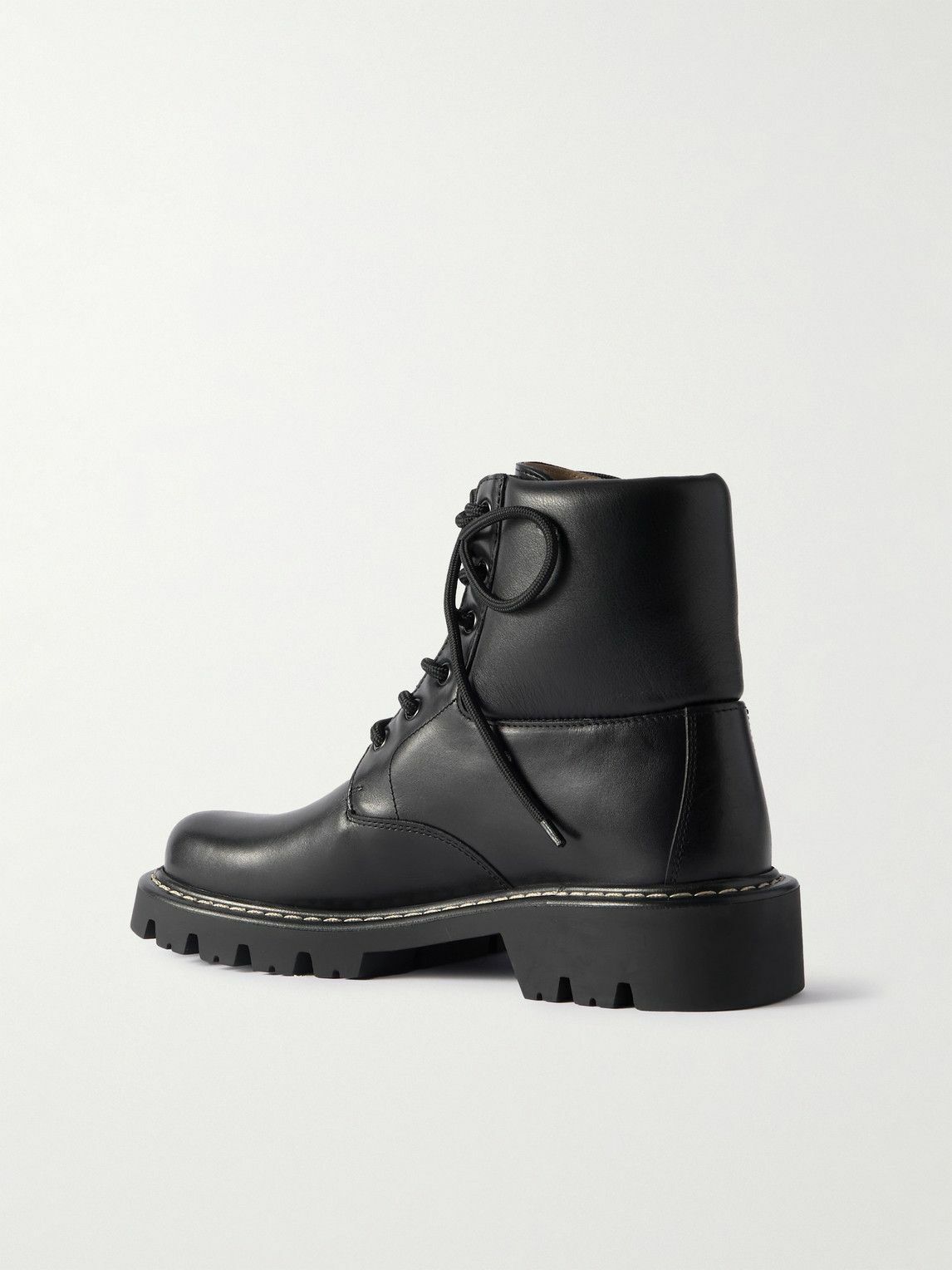 Low leather boots with logo