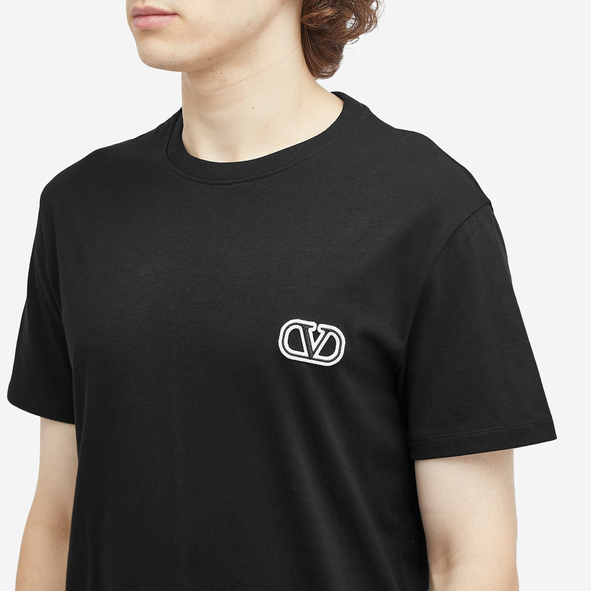 Valentino Men's V Logo T Shirt in Black