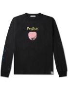 FLAGSTUFF - Printed Cotton-Jersey T-Shirt - Black