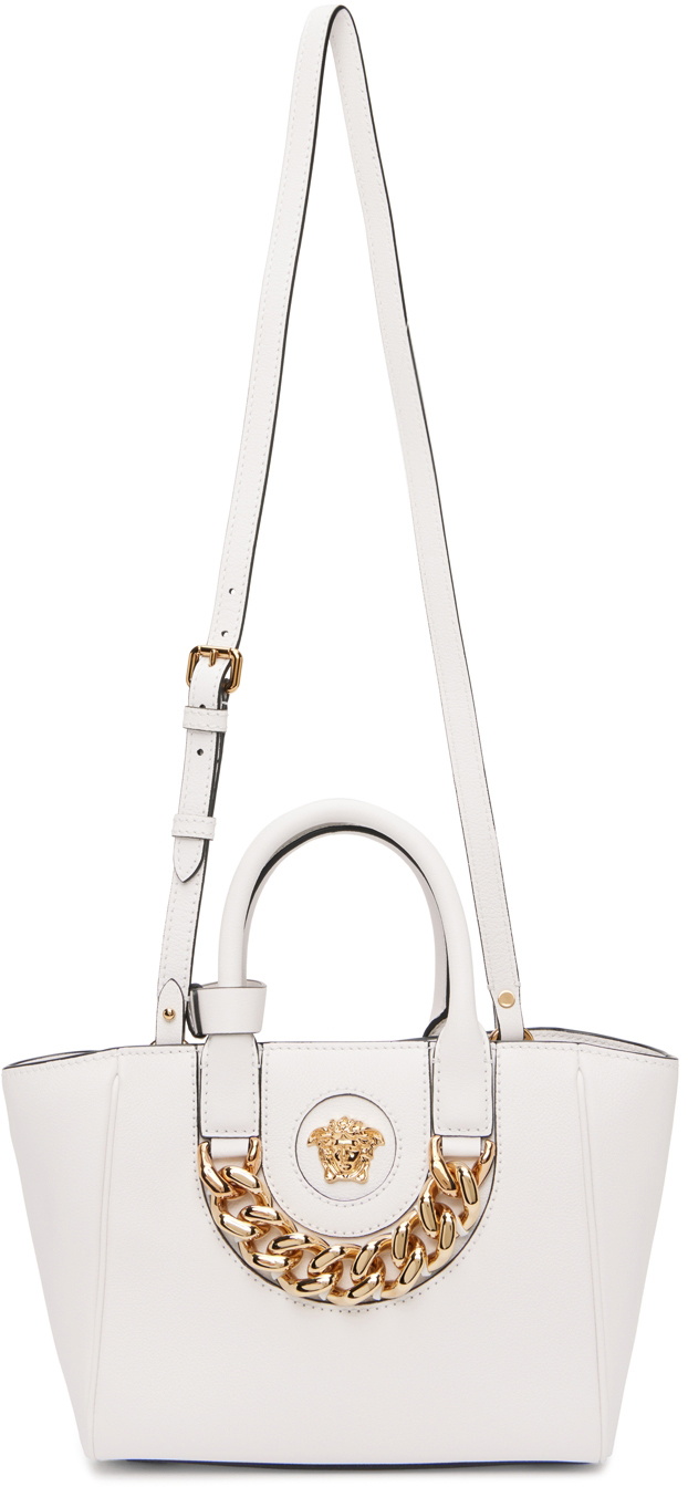 Versace Off-White Medium 'La Medusa' Top Handle Bag