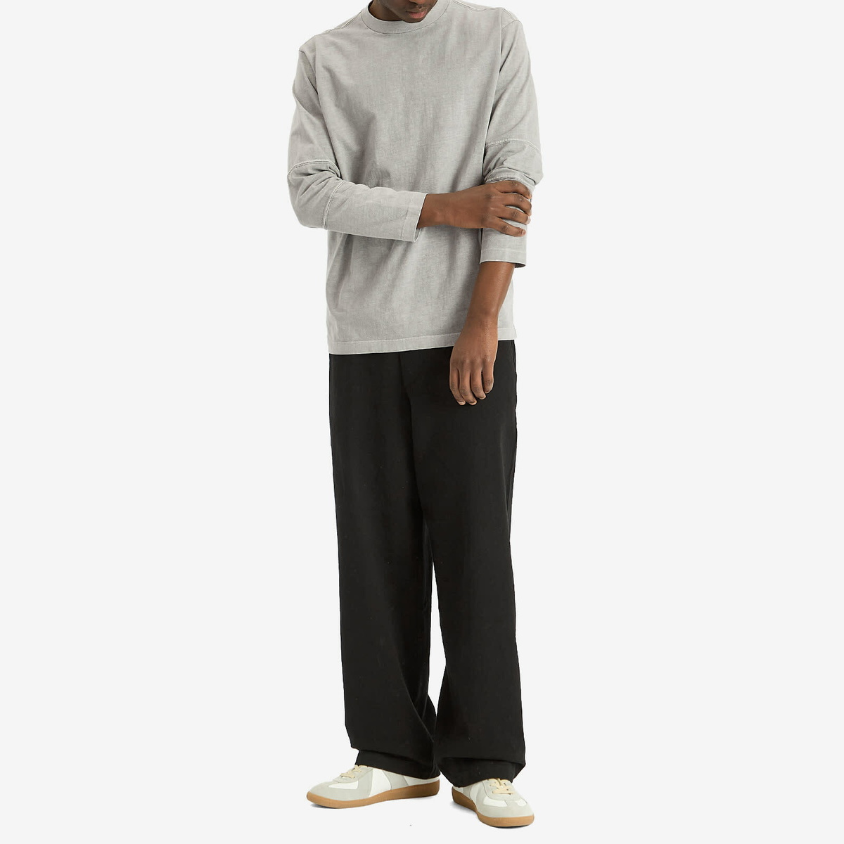 Lady White Co. Men's Tripanel Long Sleeve T-Shirt in Pigment Chalk