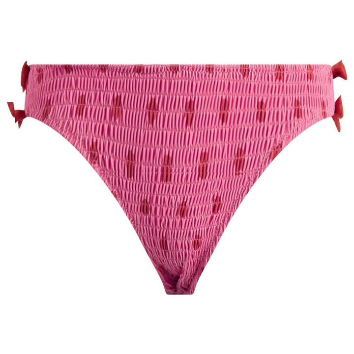 Photo: Damson Madder Women's Shirred Bow Bikini Bottom in Pink