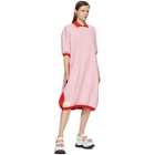 Sunnei Pink and Red Knit Polo Dress