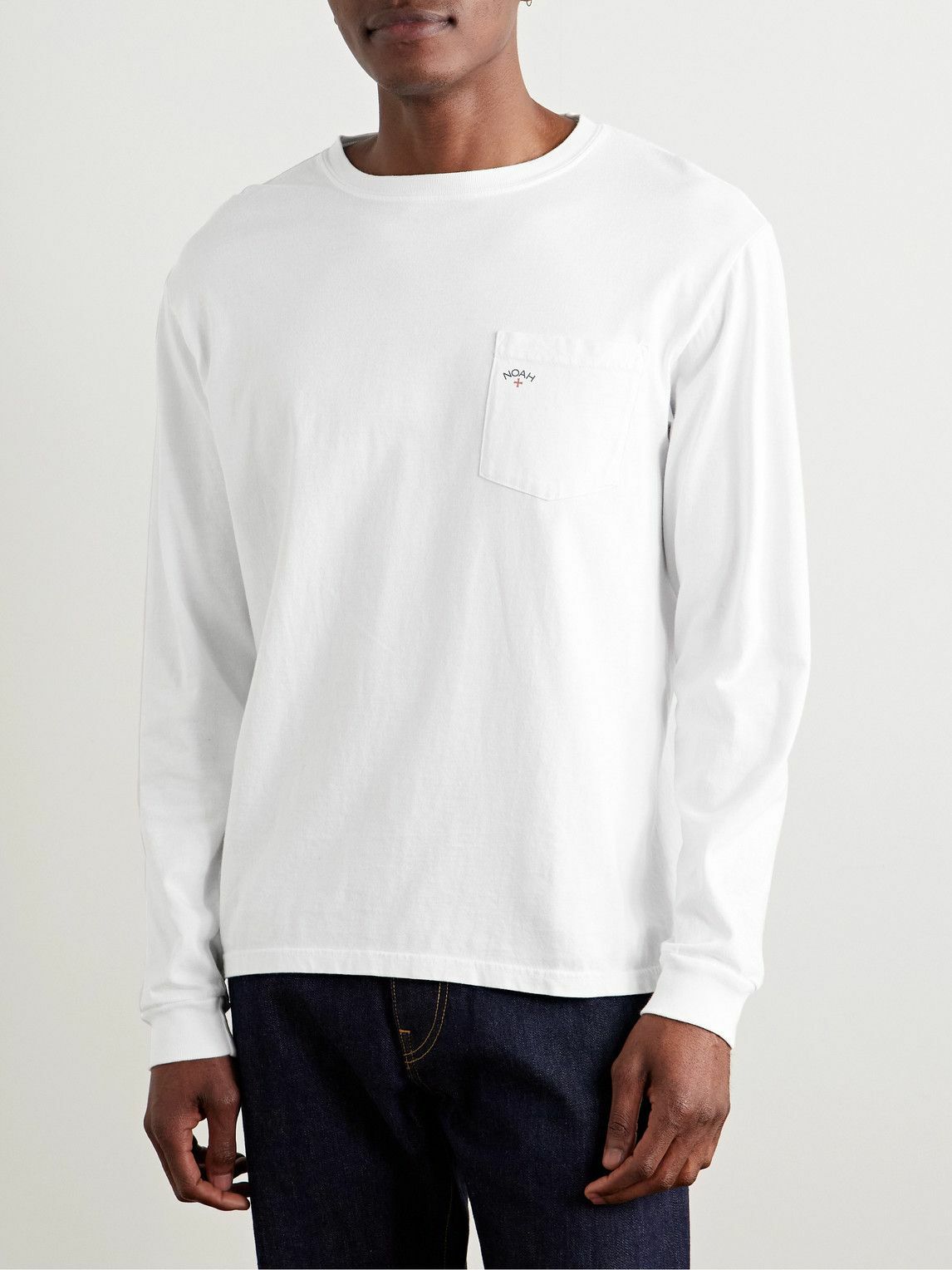 Noah - Core Logo-Print Cotton-Jersey T-Shirt - White Noah NYC