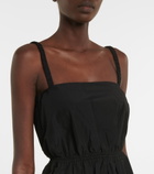 Deveaux New York - Sky cotton-blend poplin midi dress